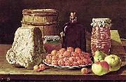 Luis Egidio Melendez Still Life with Fruit and Cheese oil painting